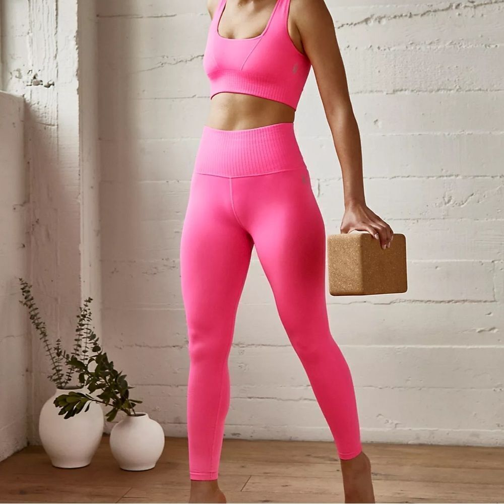 Free People Good Karma High-Rise 7/8 Length Leggings in Hot Pink BNWOT